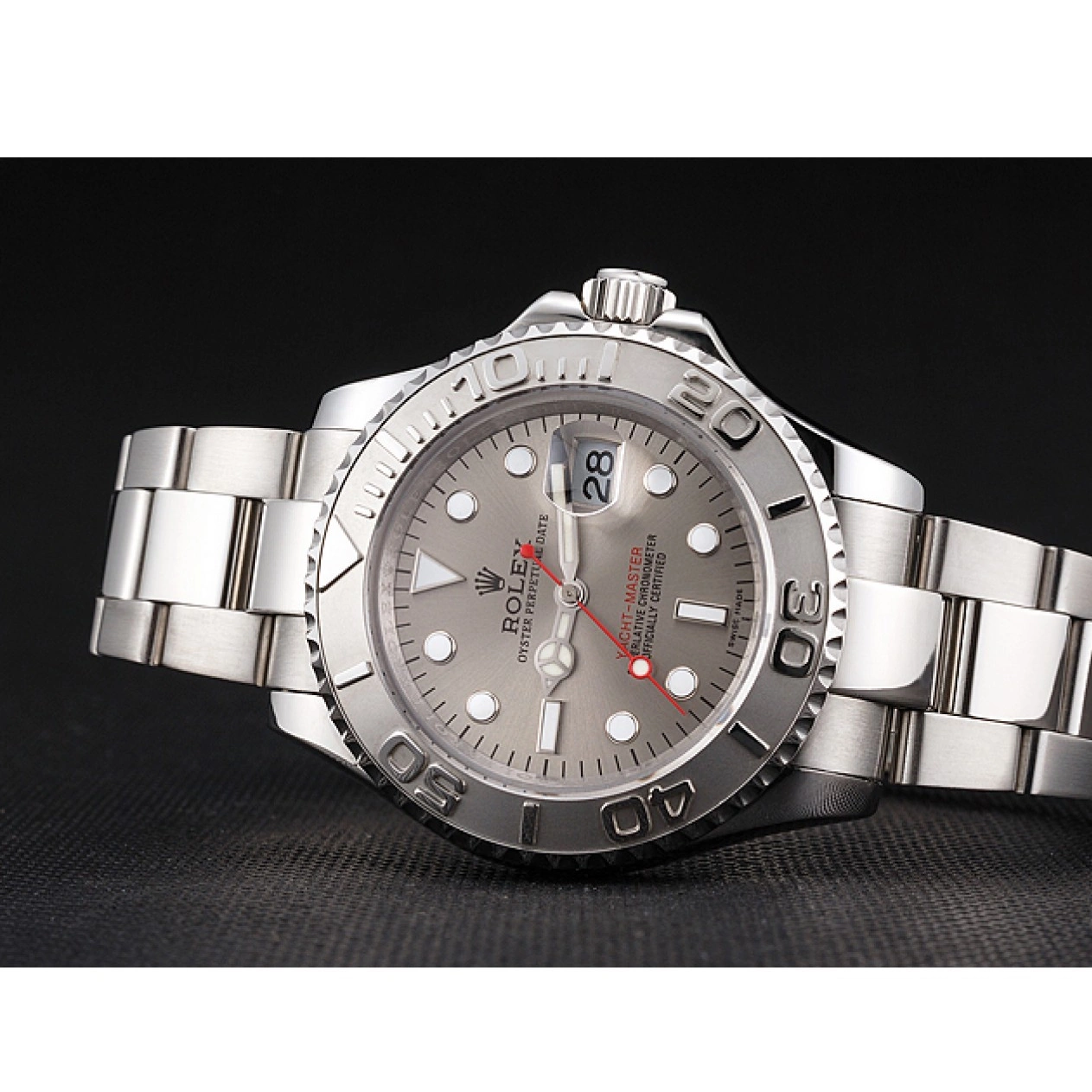 Aaa replica watch Gray Case Steel And Stainless Swiss Bracelet Dial Rolex Yacht-Master 0715